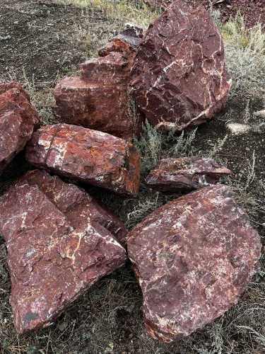 Камни для ландшафтного дизайна красно-фиолетовые 10-60 килограмм купить в Березниках