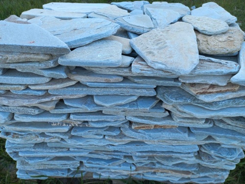 Плитняк златолит зелёный галтованный для цоколя купить в Березниках